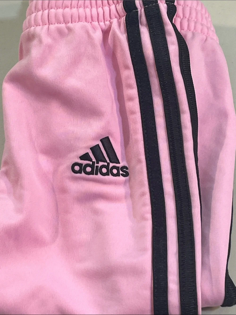 adidas Pink Joggers with Black Side Stripes